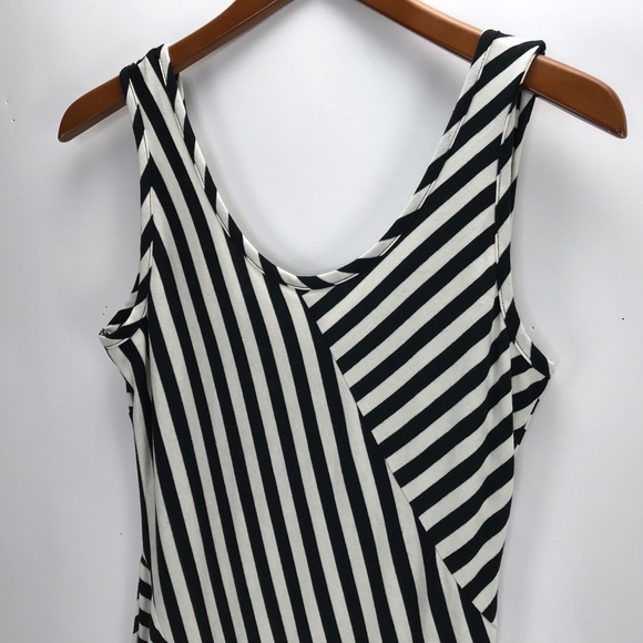 Monteau Black White Stripe Rayo Bodycon Maxi Dress - Picture 4 of 6
